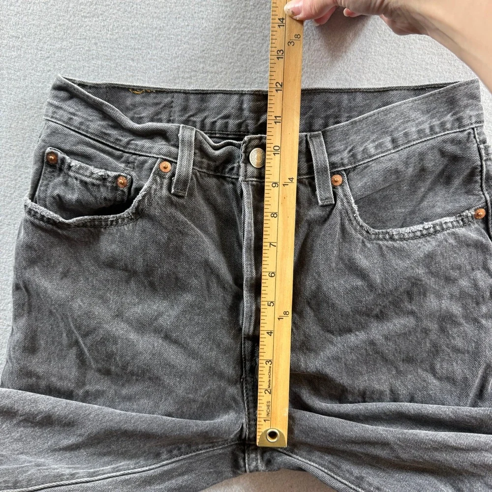 Levi Strauss & Co 501 Jeans Men 34 Grey Raw Hem Straight Leg 29x25